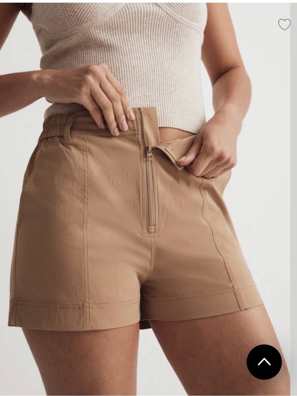 Madewell Tan nylon High-Rise Utility Shorts